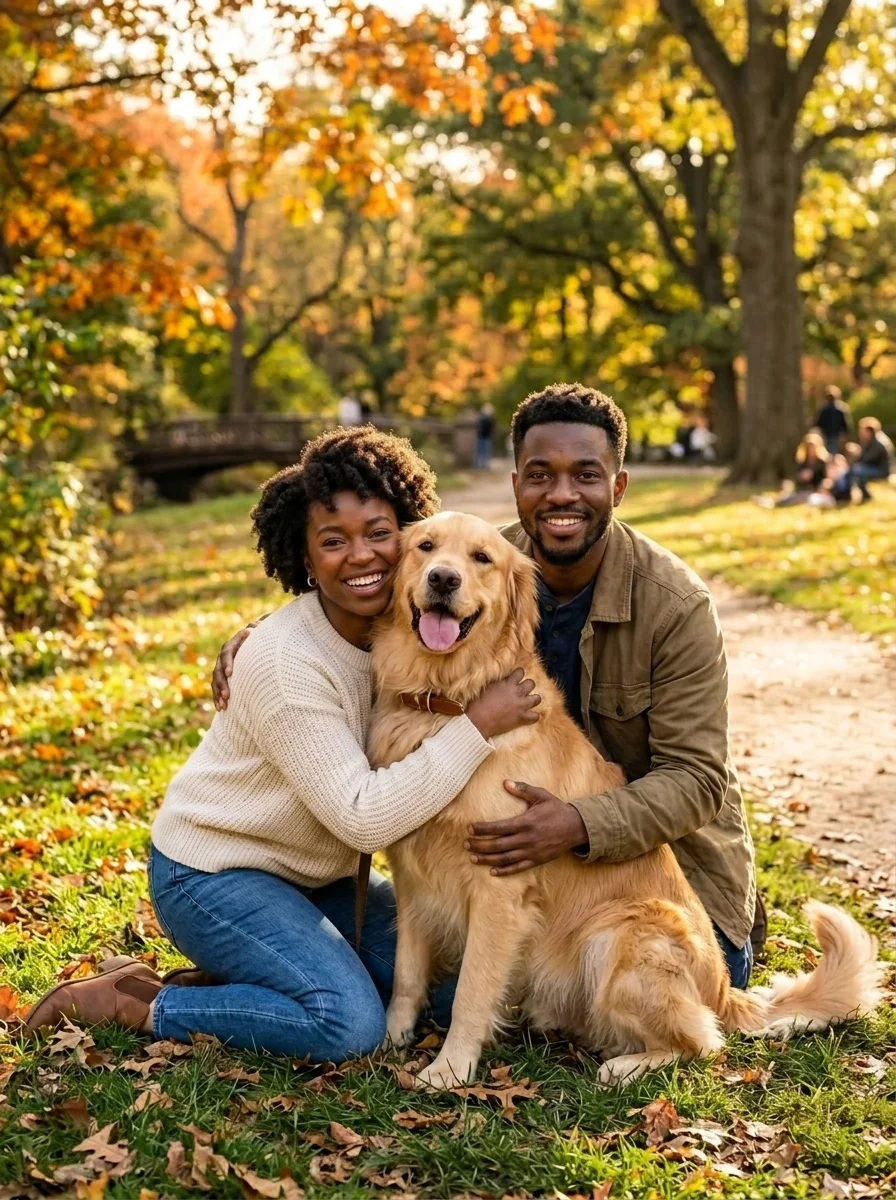 Happy pet owner