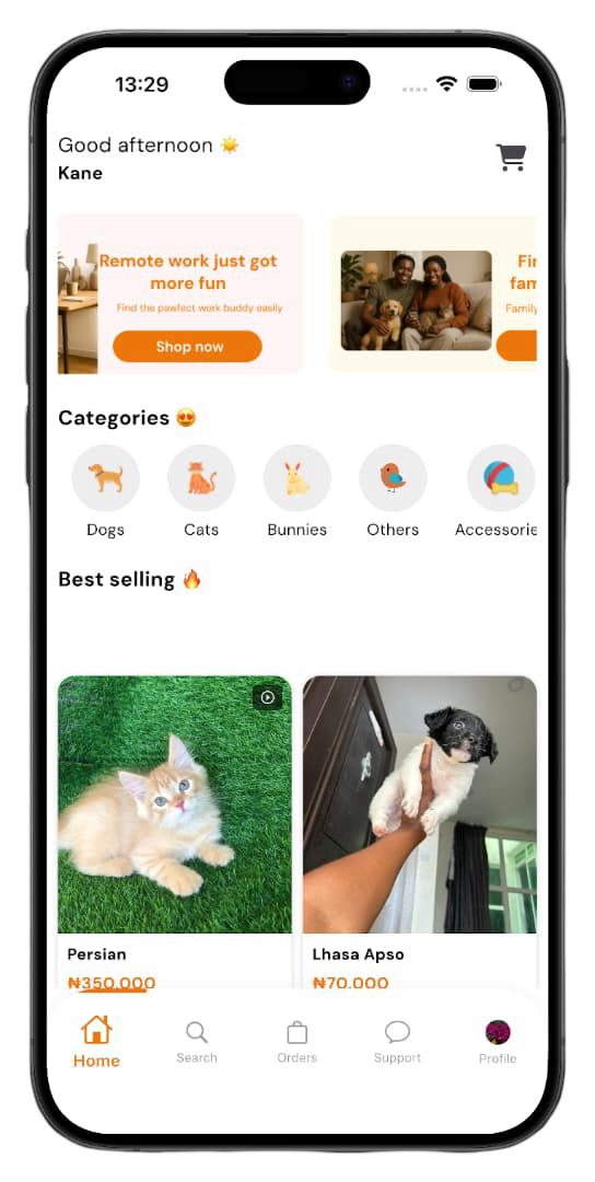 Pettify mobile app preview